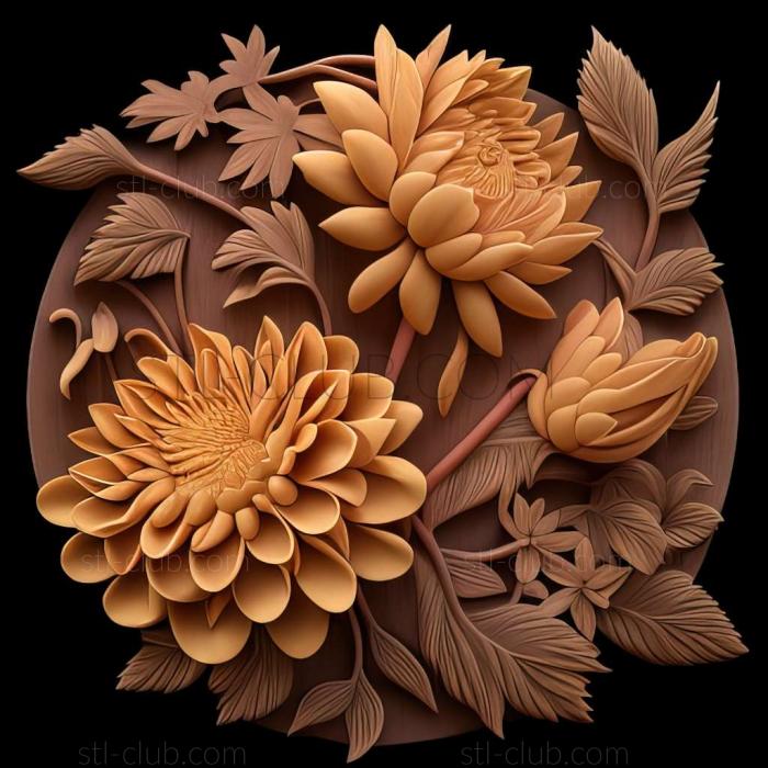 3D model Dahlias (STL)